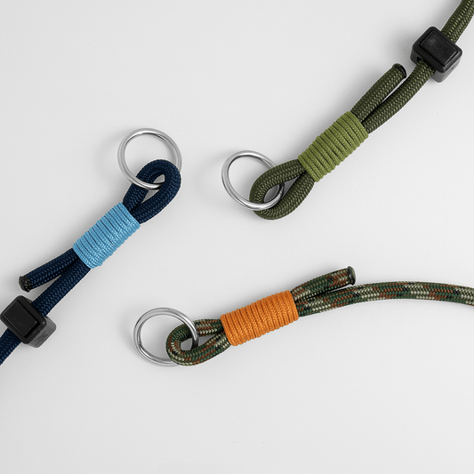 handmade paracord slip collar with whipping detail in bright colours - high quality materials