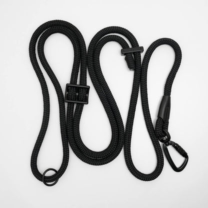 hands-free dog leash - rope dog leash with whipping detail - waist dog leash on white background