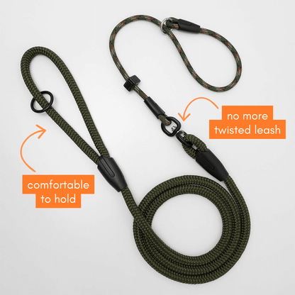 swivel slip lead with comfortable handle - no more twisted leash