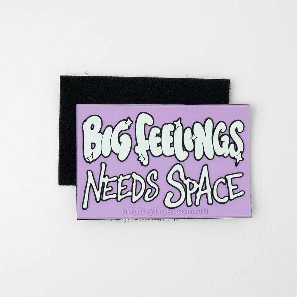 purple PVC dog harness patch - velcro patch with hook and loop 