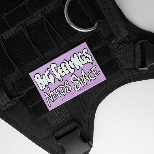 big feelings needs space velcro dog patch - velcro dog harness patch