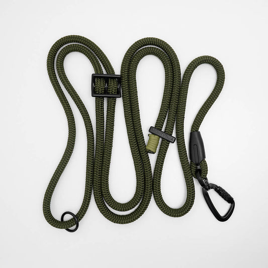 hands-free dog leash - rope dog leash with whipping detail - waist dog leash on white background