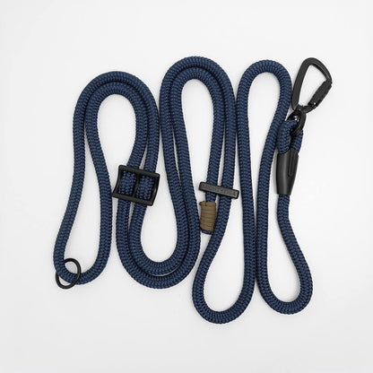hands-free dog leash - rope dog leash with whipping detail - waist dog leash on white background