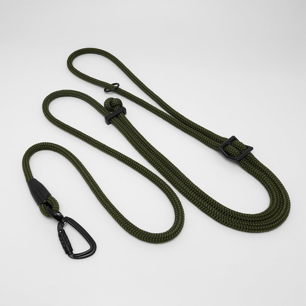 adjustable rope dog leash - regular length dog leash and long dog leash - hands-free over the shoulders