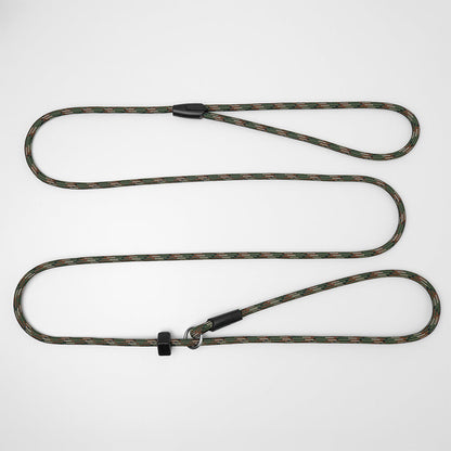 6mm Paracord slip leash with square toggle on white background - stop your dog from pulling