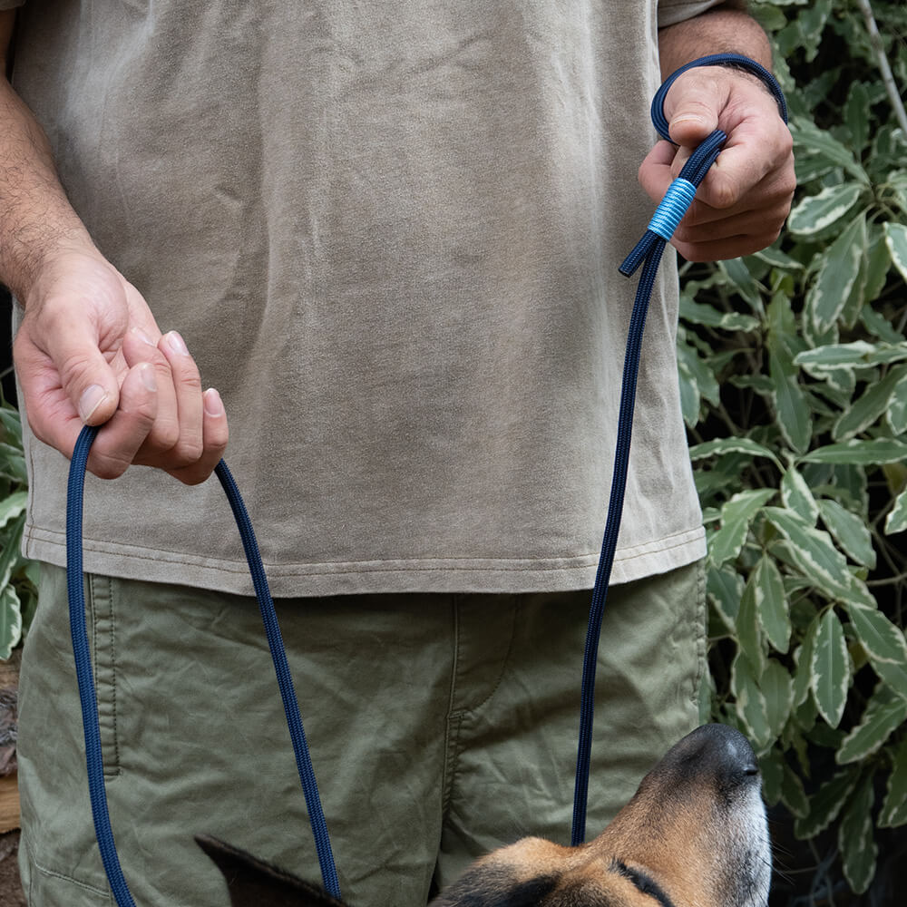 person holding an Australian made slip leash 