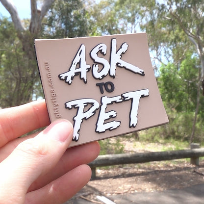 ask to pet dog harness PVC patch 