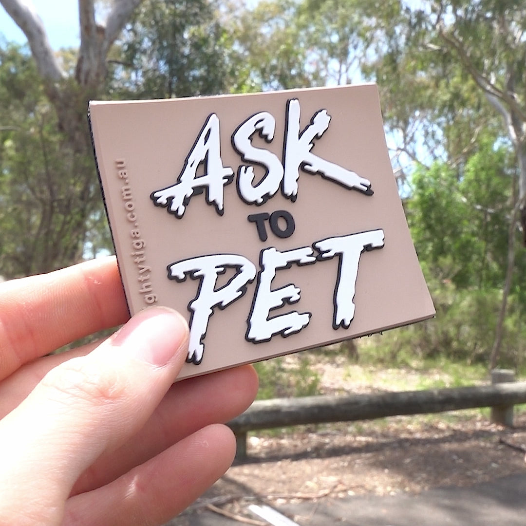 ask to pet dog harness PVC patch 