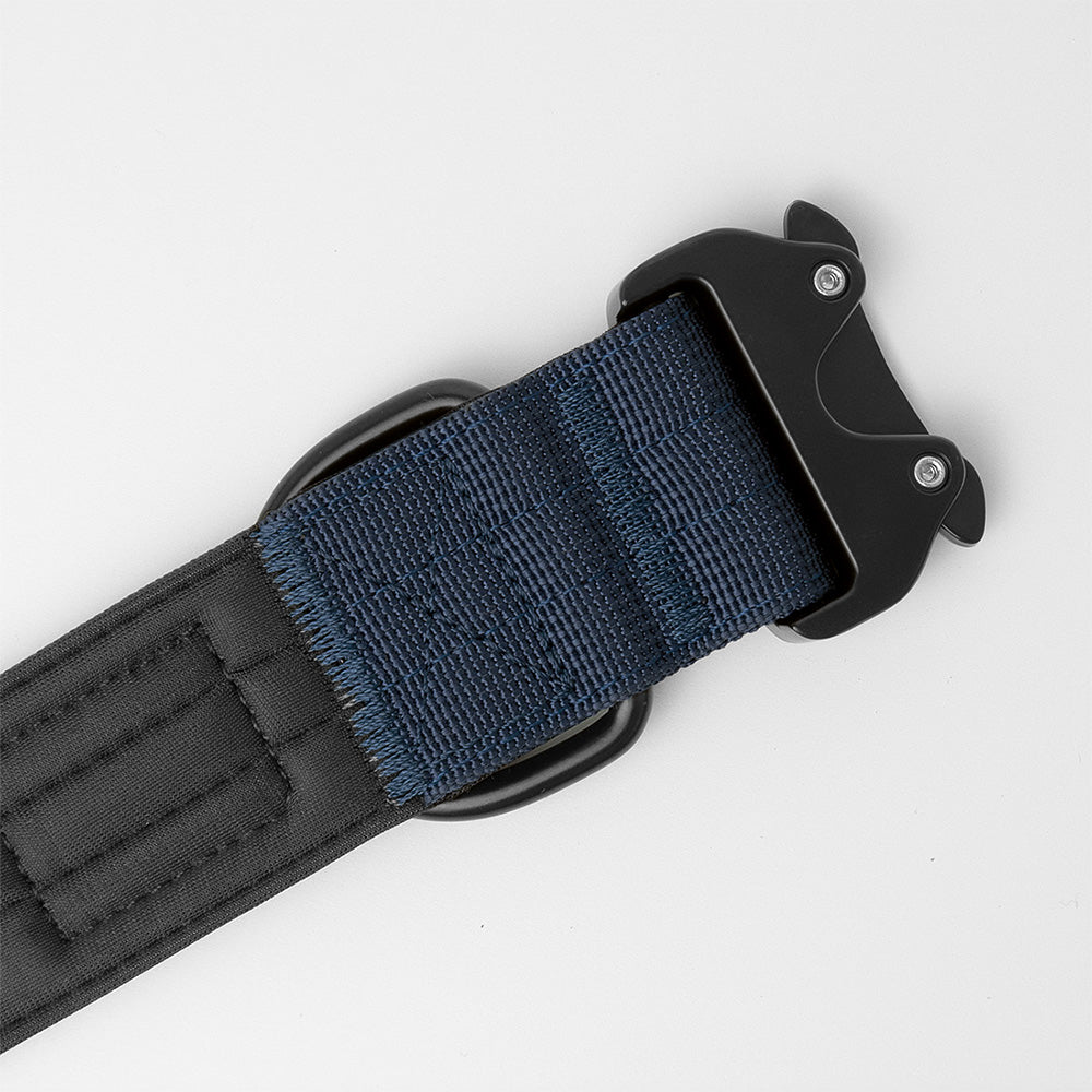 navy blue wide dog collar with neoprene padding