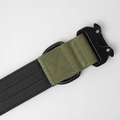 army green wide dog collar with neoprene padding